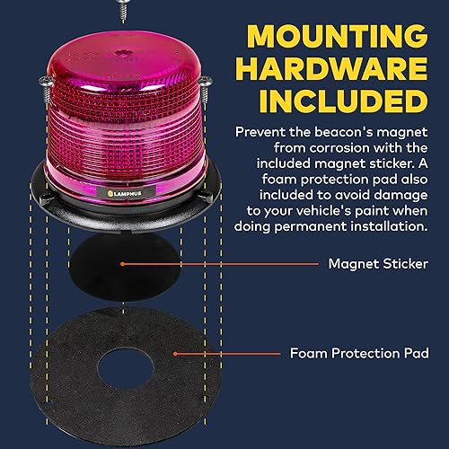 Miniatura 6 de LAMPHUS AURA 5.5" SAE Clase 1LED de 12W luz estroboscópica de emergencia Advertencia luz testigo para remolque construcción camiones Vehículos de