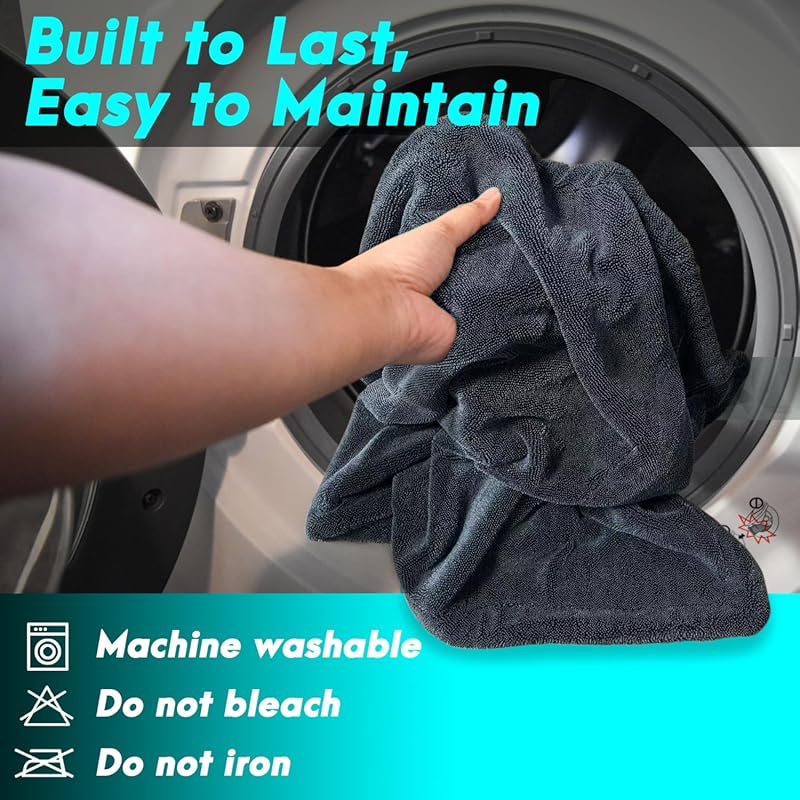 2 Pack 36"x 24" Microfiber Towels for Cars, Car Drying Towel, Drying Towels Car Detailing, 1200GSM Drying Microfiber Towel Car Wash Flash Detail Extra Large Super Absorbent Supplies Shammy Cloth