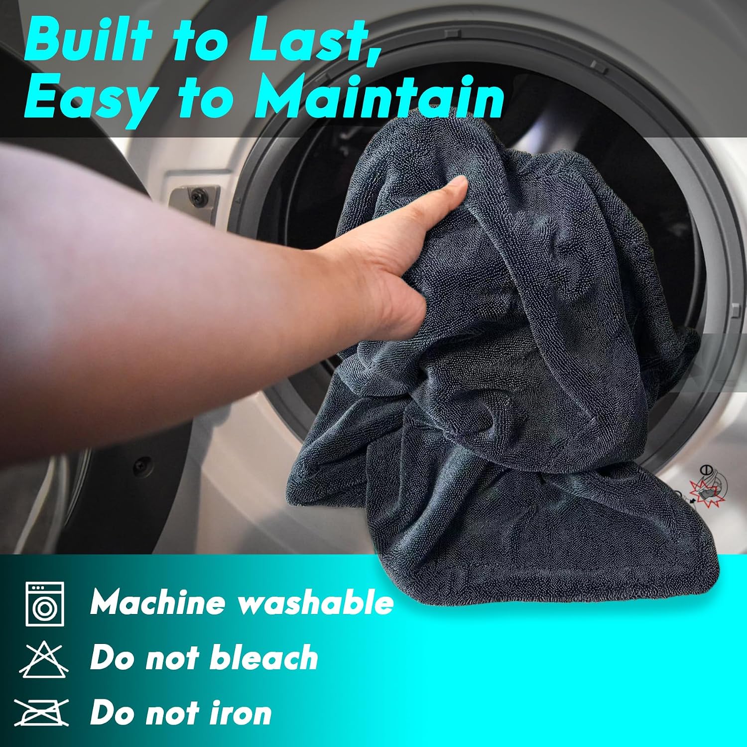 2 Pack 36"x 24" Microfiber Towels for Cars, Car Drying Towel, Drying Towels Car Detailing, 1200GSM Drying Microfiber Towel Car Wash Flash Detail Extra Large Super Absorbent Supplies Shammy Cloth