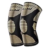 Copper Knee Brace for Women Men, 2 Pack Knee Braces for Knee Pain, Knee Support Compression Sleeve for Meniscus Tear, ACL & Arthritis Pain Relief