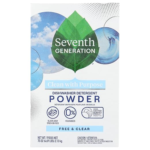 Seventh Generation Free and Clear Dishwasher Detergent Powder 75 oz