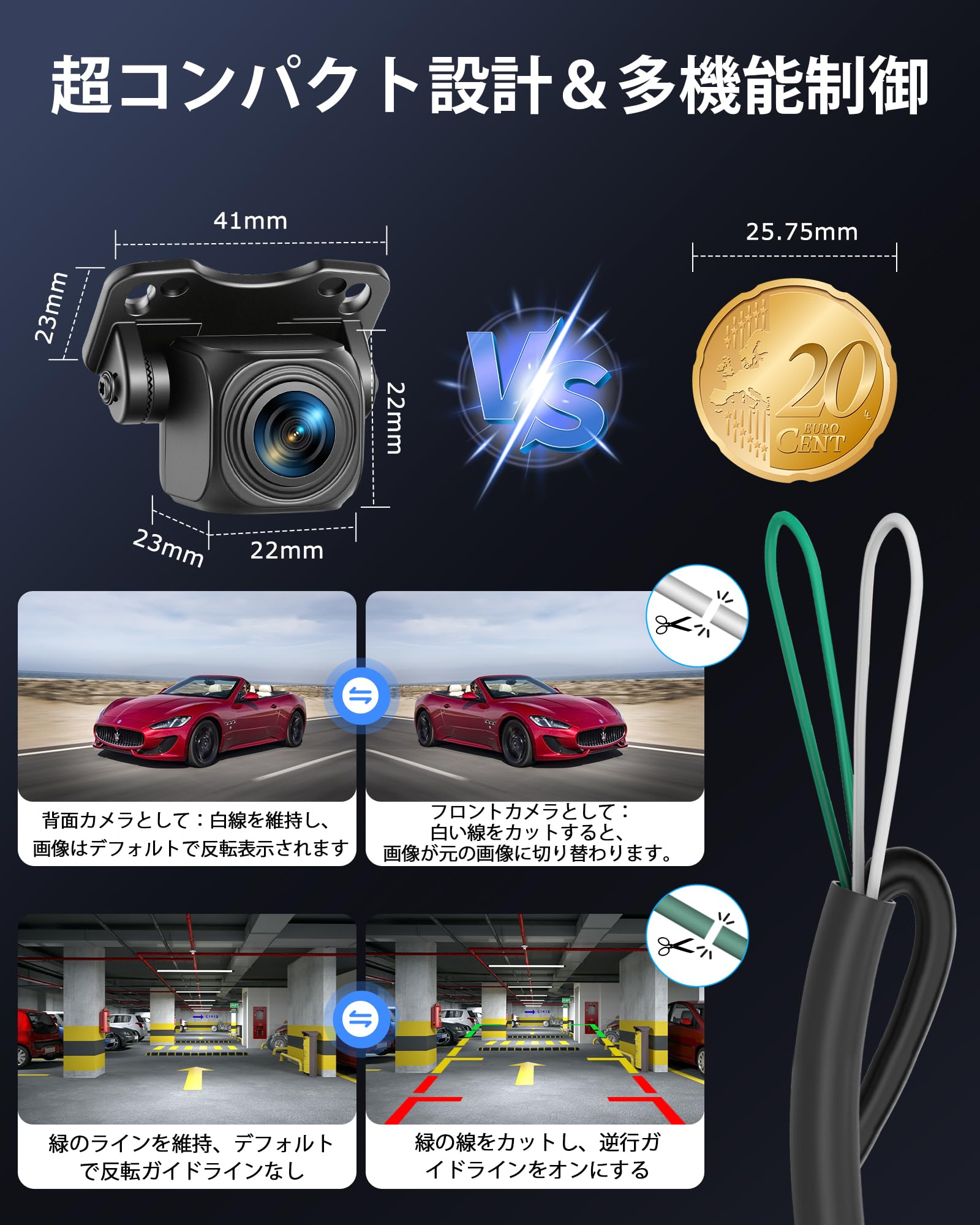 Amazon.co.jp: 【金属筐体＆OEMブラケット】Jansite AHD 1080Pバック