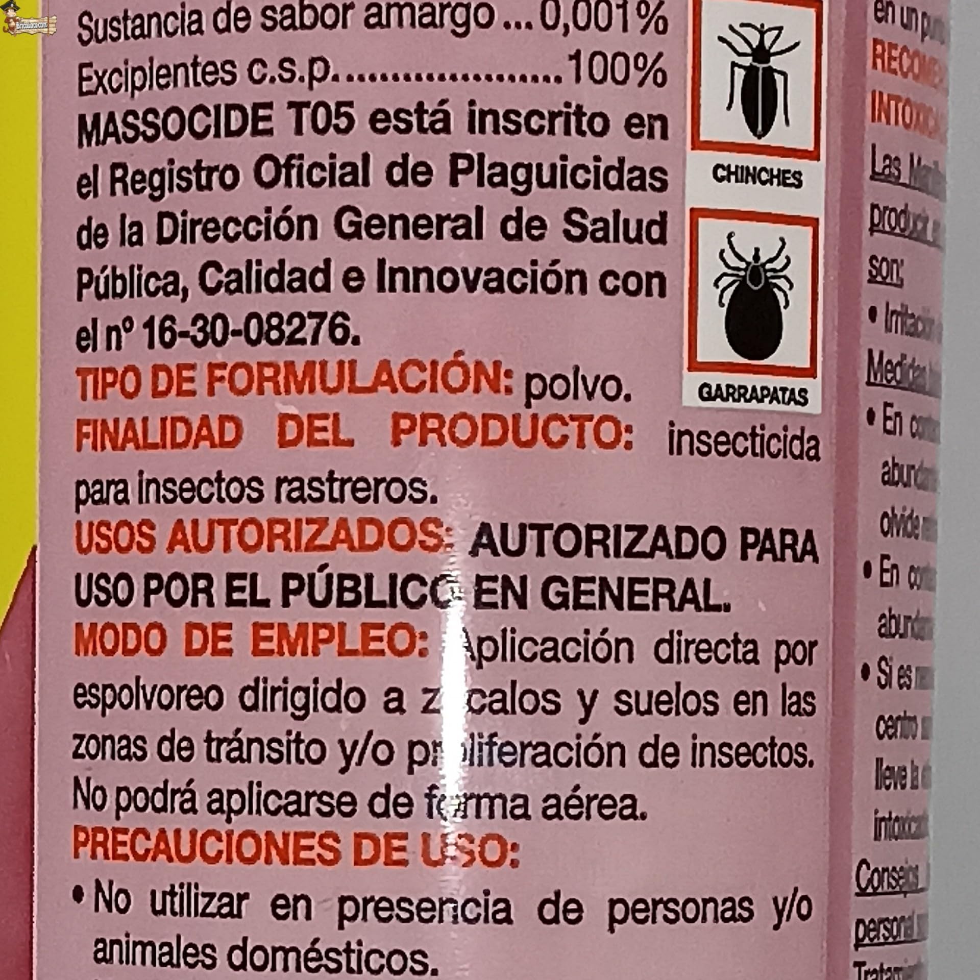 BricoLoco.com Insecticida granulado en Polvo Insectos Rastreros. ¡¡¡ 1.500 Gramos !!! (6X250 grs.). Suelo Exterior e Interior. Hormigas, cucarachas, pulgas, chinches, garrapatas, piojos. (1.5)