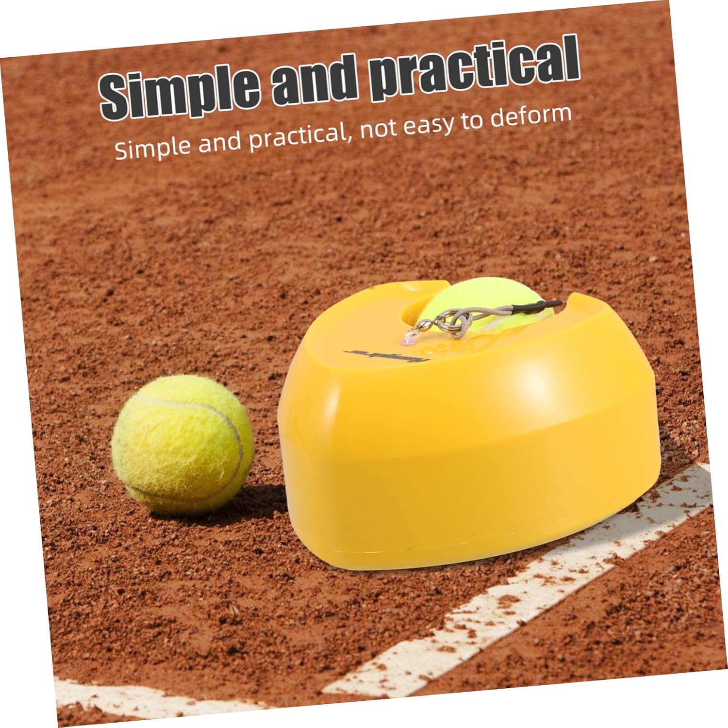 1Pc Self Tennis Ball Trainer Set Portable Tennis Training Device with Heart Shaped Base for Skill Improvement Effortless Setup and Convenient Storage for Self Group