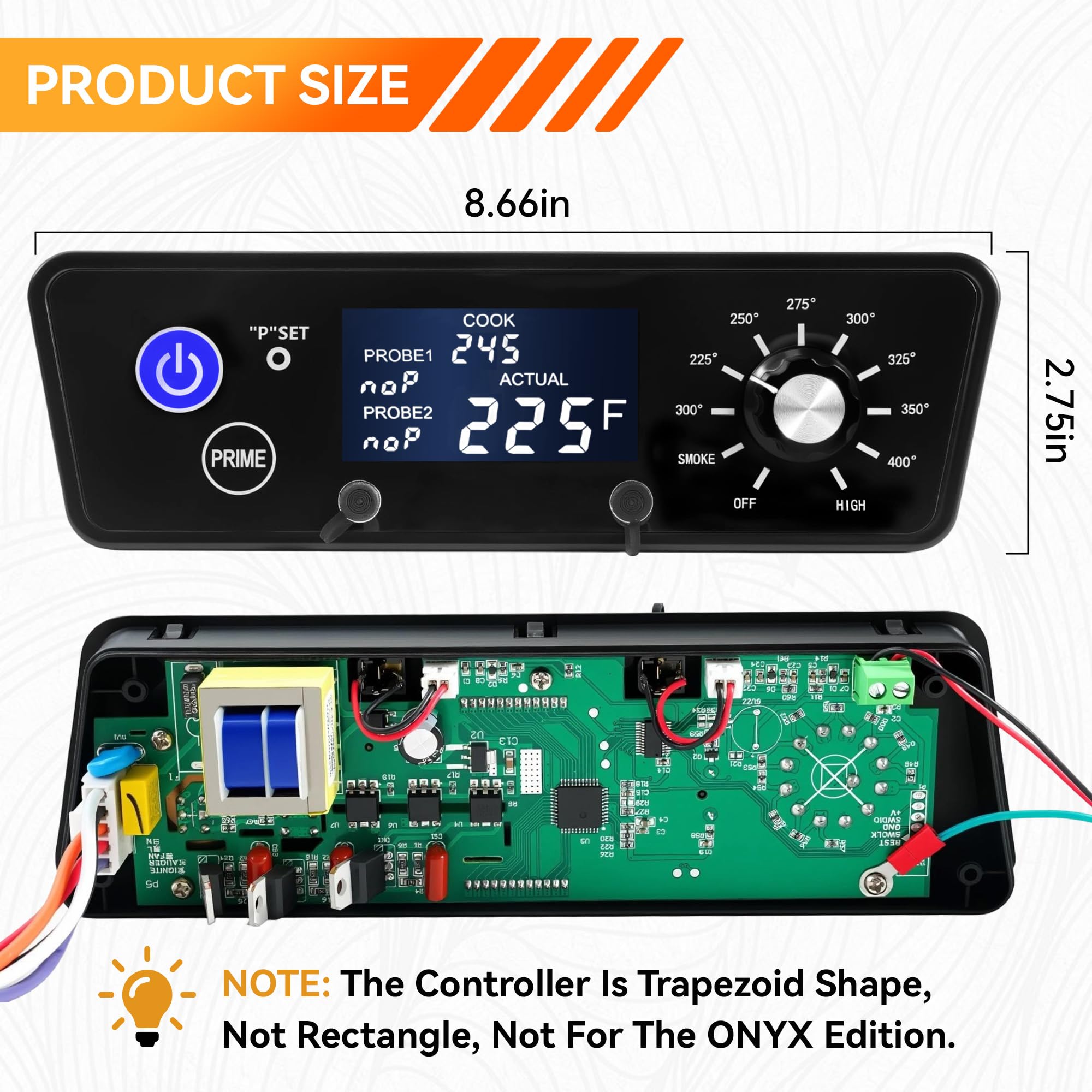 Pantalla LCD de termostato digital compatible con Pit Boss Wood Pellet Grill/Smoker Pit Boss Accesorios Termómetro Austin XL Partes Tablero de control de piezas Sondas de carne de repuesto, sensor de