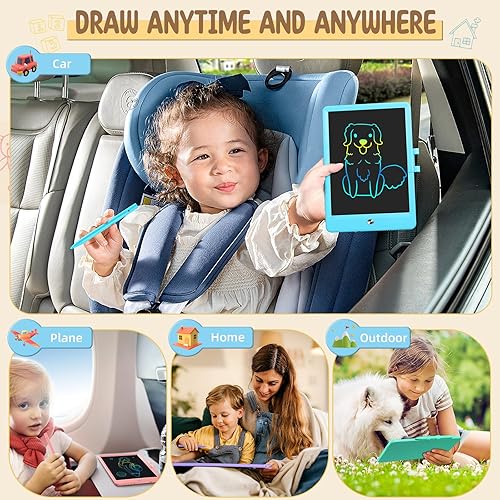 Miniatura 4 de Juguetes para niñas de 3 a 6 años, paquete de 2 tabletas de escritura LCD para niños, tablero de dibujo reutilizable, tableta de dibujo para niños,