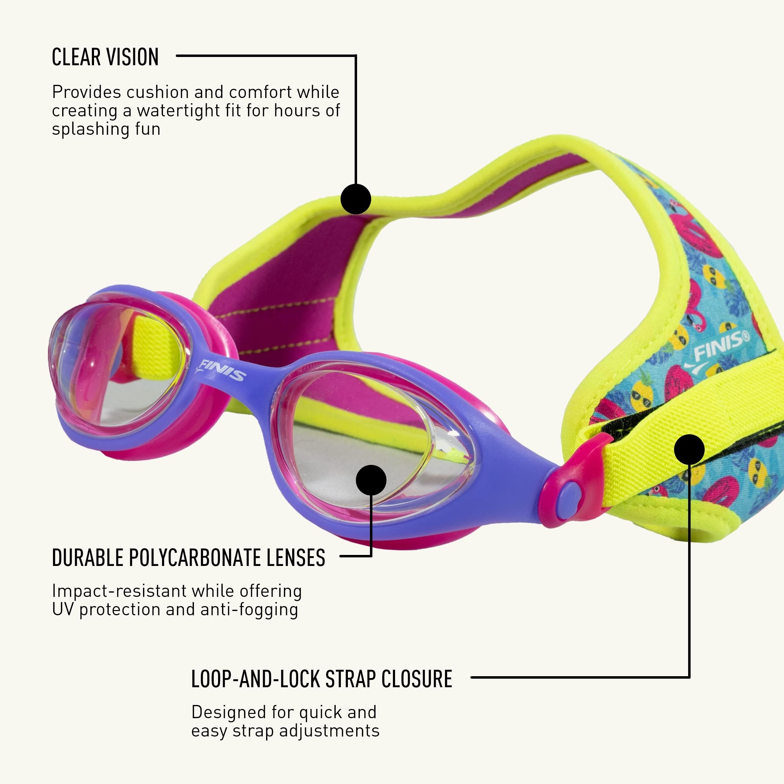 FINIS Dragonflys Kids Swimming Goggles, Flamingo - Image 4