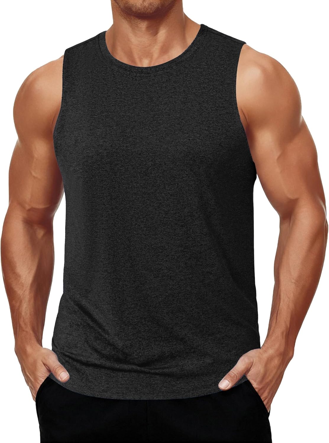 COOFANDY Mens Dry Fit Workout Tank Top Sleeveless Gym Muscle Shirt UPF 50+ Summer Running Athletic Tshirts