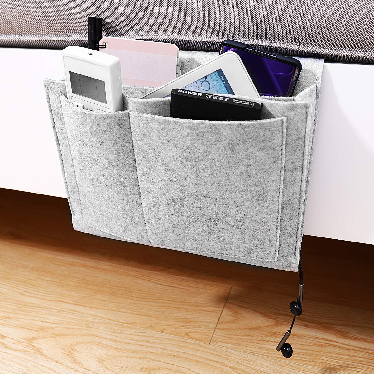 OUNONA Bedside Storage Organizer Hanging Bag Chair Desk Sofa Slipcovers TV Remote Controller Holder Organizer Bag Table Cabinet Magzine Book - Image 3