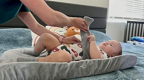 Miniatura 3 de Protector ultra suave Minky - Fundas de mesa cambiador transpirables para cambiador, fundas lavables para cambiador (gris)