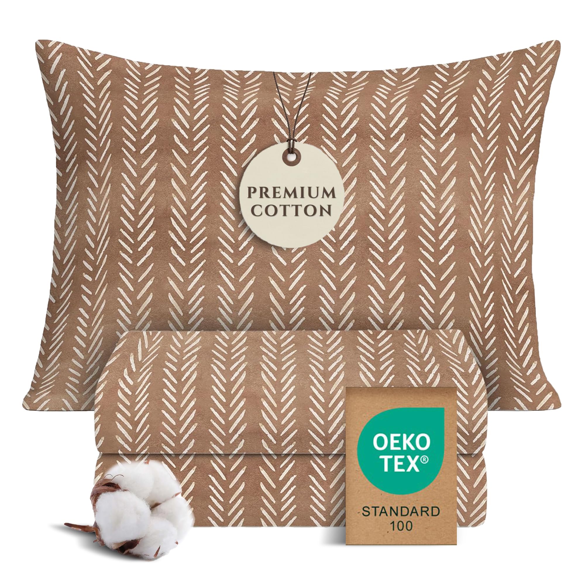 Pobibaby Twin Sheet Set Kids, 3-Piece, Cotton Blend (Wildlife Brown)