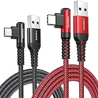 Vista 20 de AINOPE Cable USB a USB C [2 unidades, 6.6 pies] 3.1A tipo C cargador de carga rápida, cable USB C en ángulo recto para iPhone 17 Carplay, Galaxy