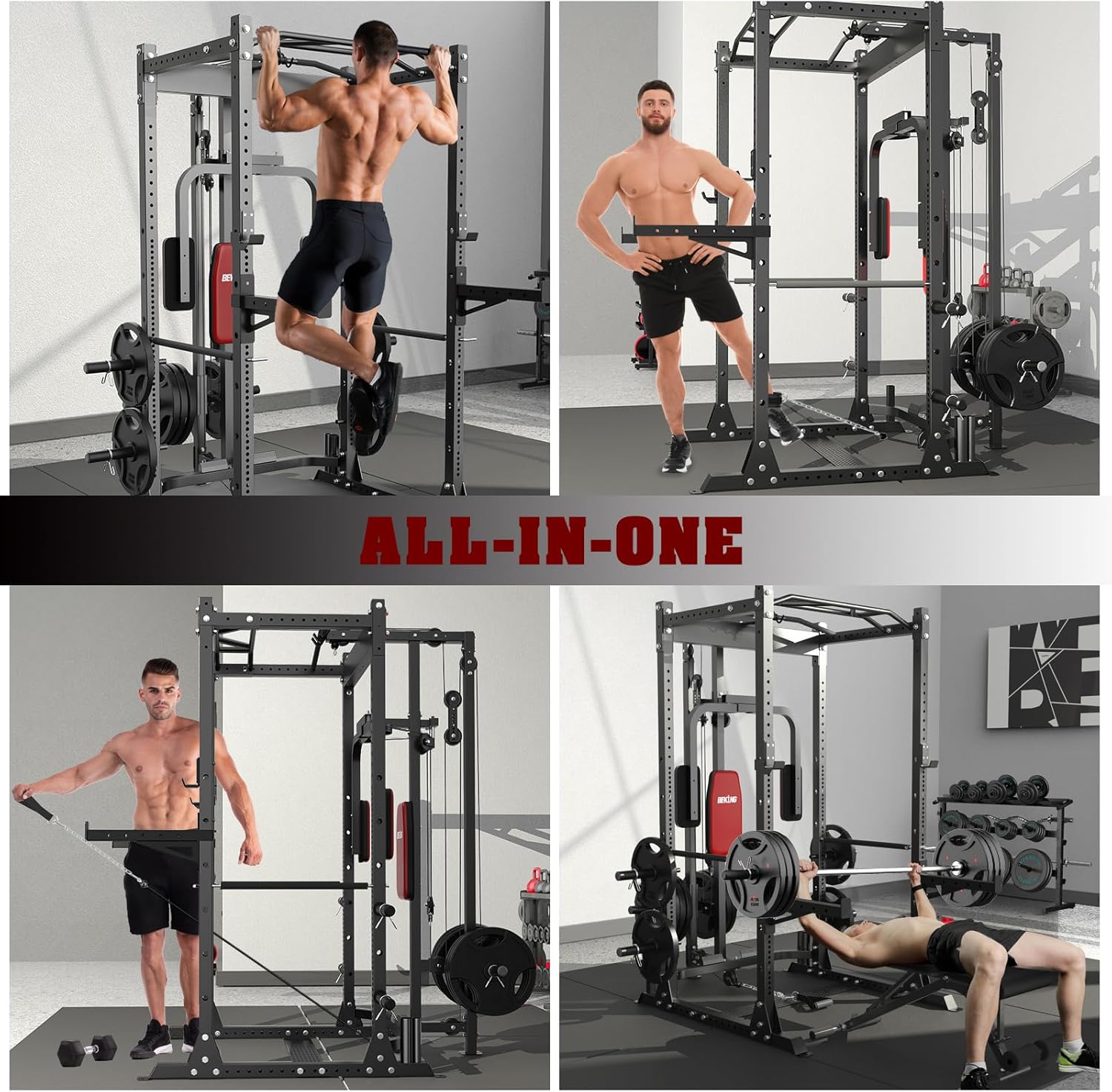 BEKING BEKING Power Cage – 2000lbs Capacity with LAT Pulldown & Pulley System - Image 8