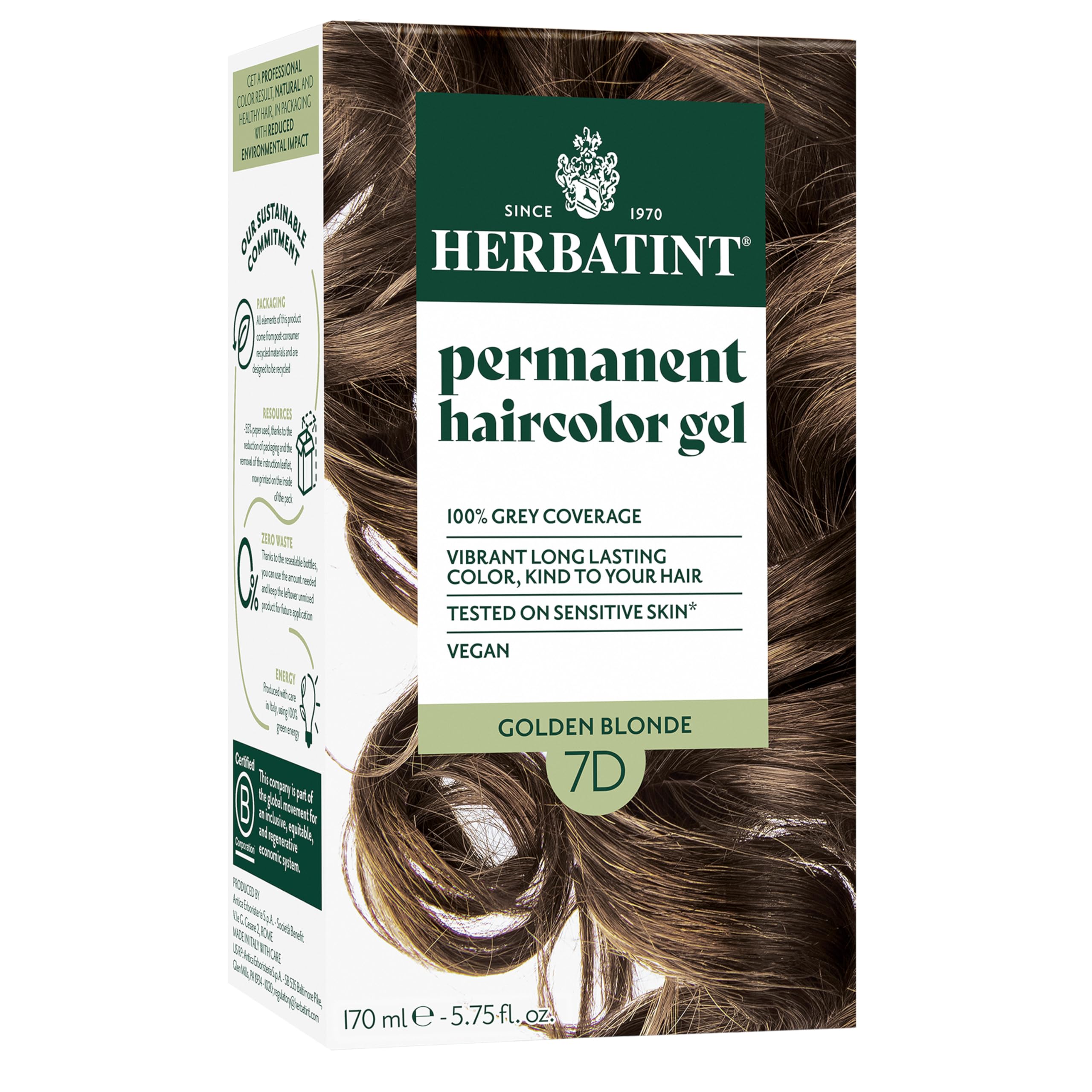 Herbatint Herbatint Rubio Dorado Permanente (7D), 4 oz