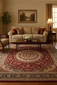 TAPETE TURCO TABRIZ VERMELHO, PARA SALA, QUARTO