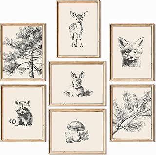 Nursery Wall Art Woodland Animal Canvas Wall Decor Baby Room Pictures Fo...
