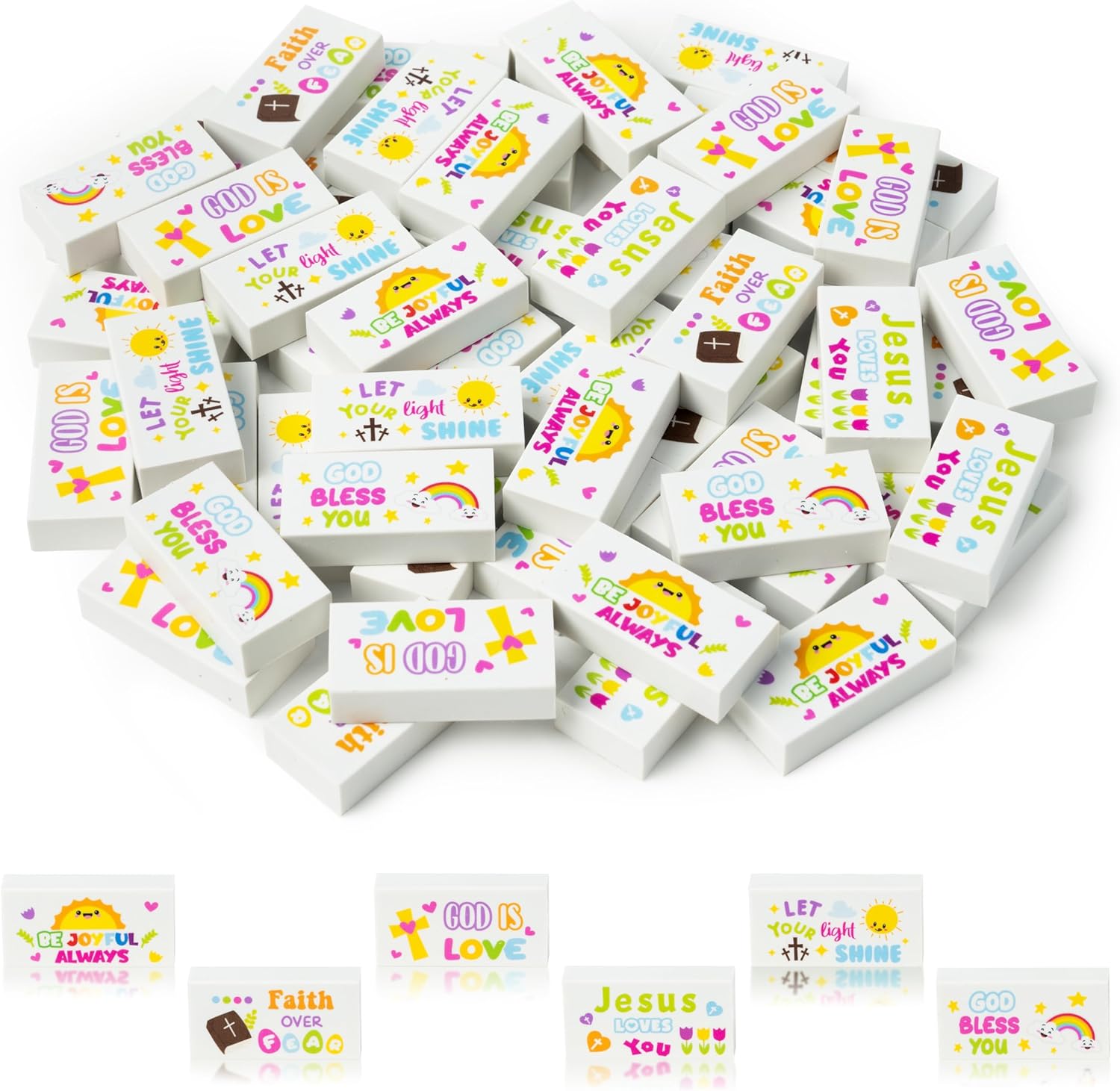 Haooryx 60Pcs Sistema Solare Mini Gomma Carina Per Bambini Novità Spazio Esterno Matita Eraser Set 3D Puzzle Gomma Colorata Studente Compiti