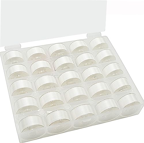 Miniatura 11 de New brothread 25pcs 15White+10Black 60S/2 (90WT) hilo de bobina preenrollado tamaño A SA156 para bordado y máquinas de coser DIY bordado e hilo