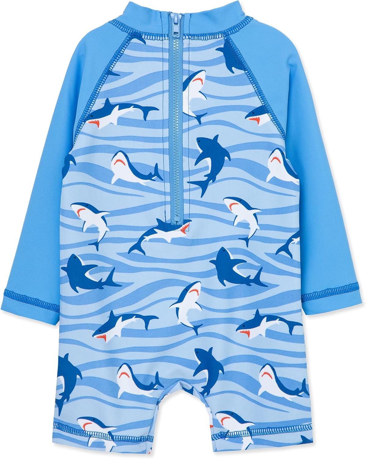 Little Me Clothes for Baby Boys' Long Sleeve Full Coverage Rash Guard Suit, 6-24 Months