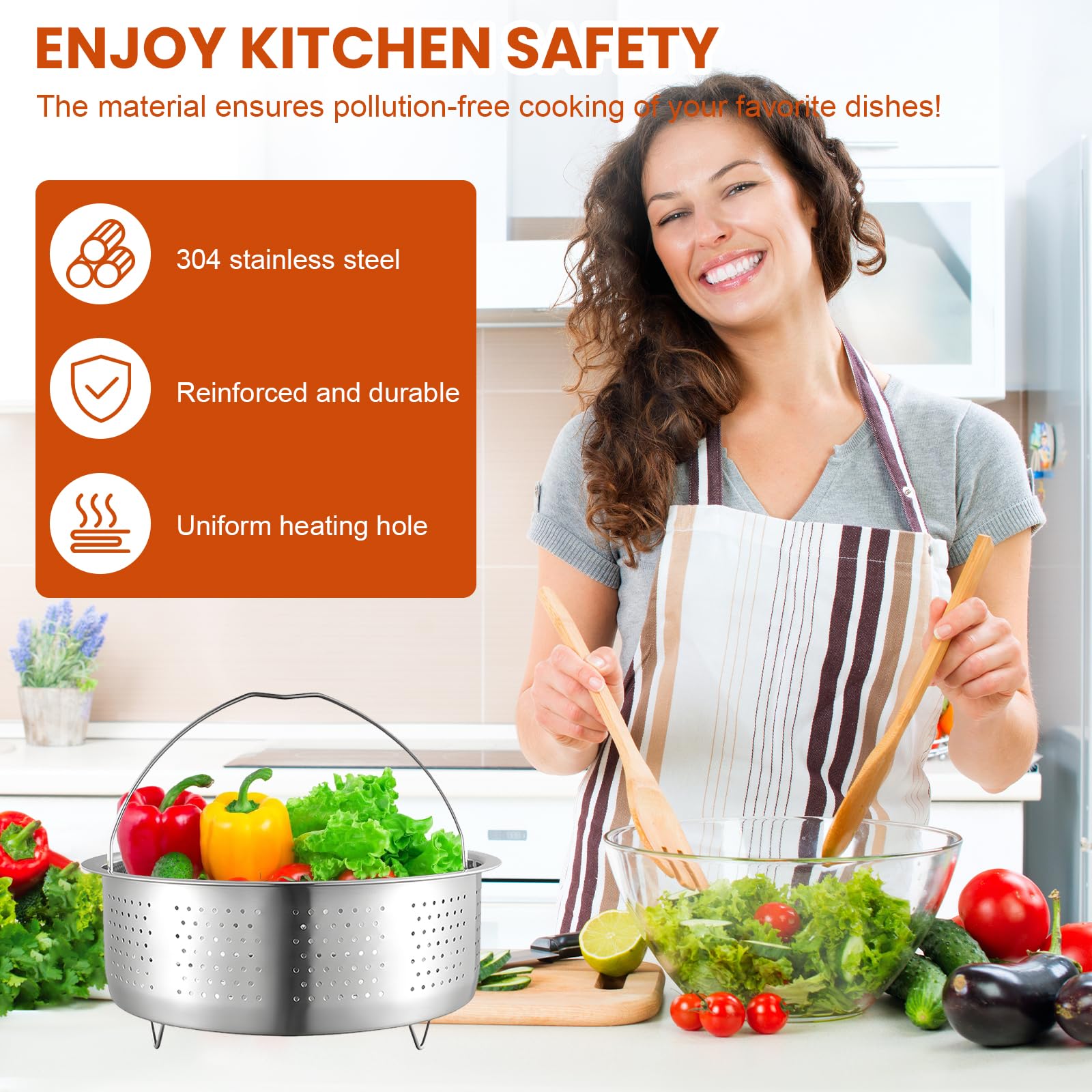 Panier Vapeur en Acier Inoxydable 304, Insert Vapeur pour Casserole, Panier Vapeur De 20 CM pour Casseroles, Casseroles, Autocuiseurs, Vapeur De Légumes, Fruits, Œufs Argentés
