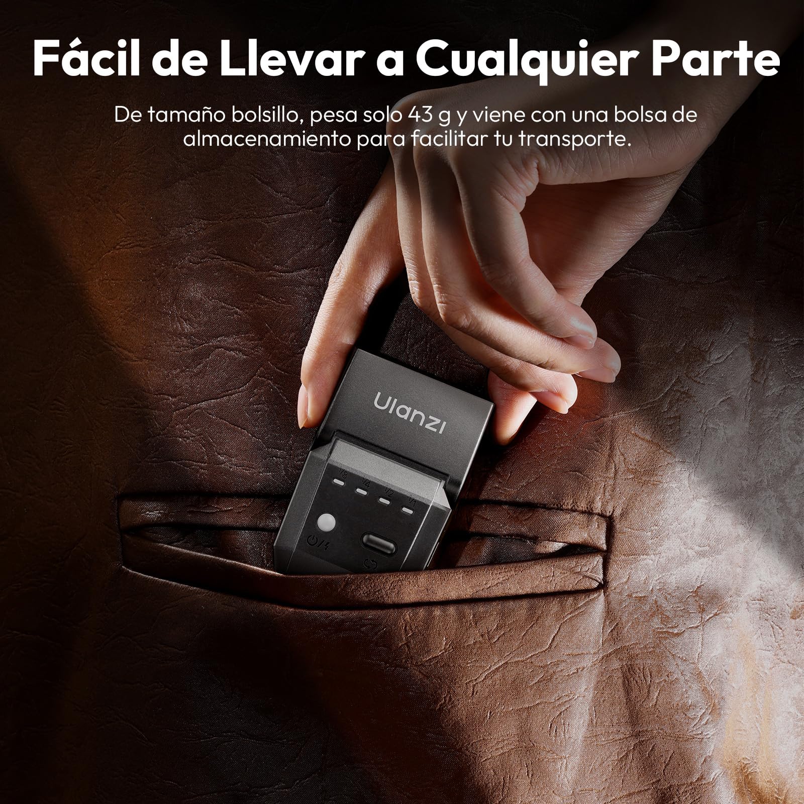 ULANZI SL03 Mini Flash para Cámara con Luz de Vídeo, Flash Externo GN8 6500K, Ángulo Ajustable de 90°, Compatible con Cámara réflex Digital Sony/Canon/Fuji/Nikon, Montura Universal de Zapata Caliente
