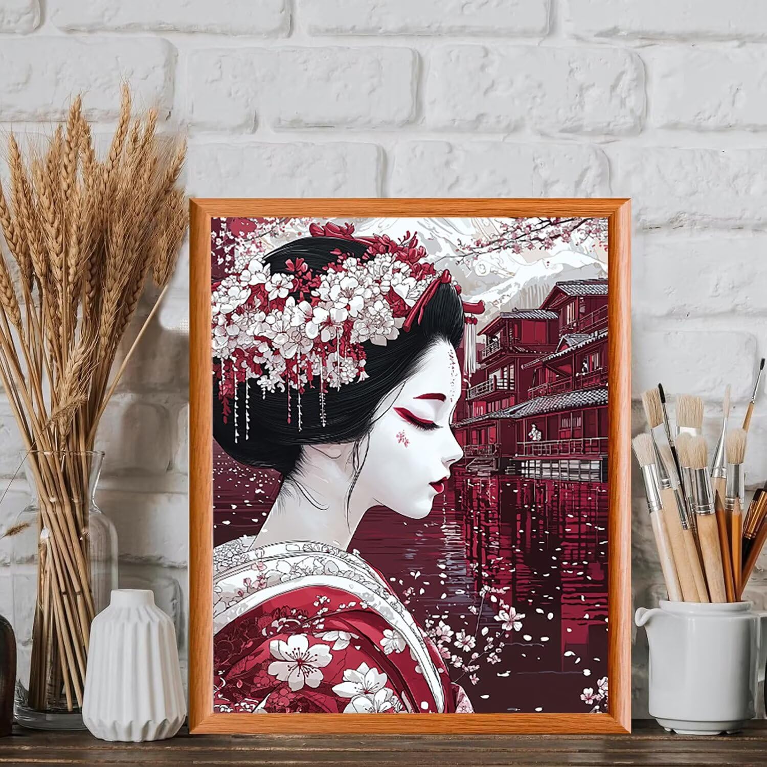 Malowanie według numerów dorosłych krajobraz gejszy, 60 x 80 cm s-1054