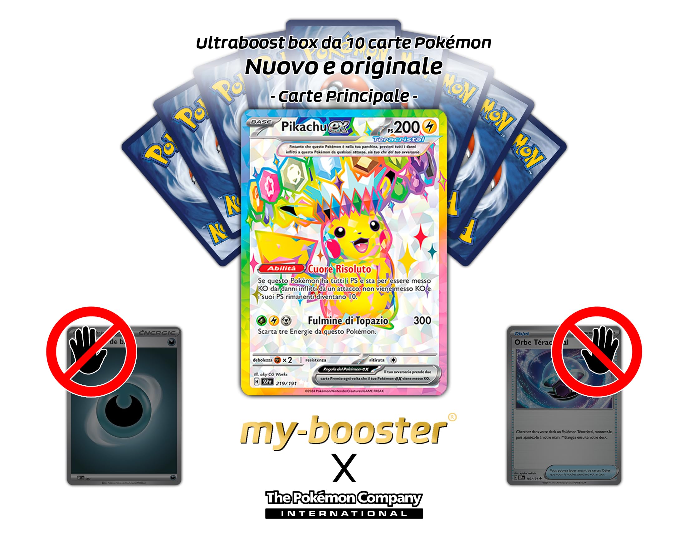 Pikachu ex 219/191 Tera Shiny Full Art - my-booster X Scarlatto e
