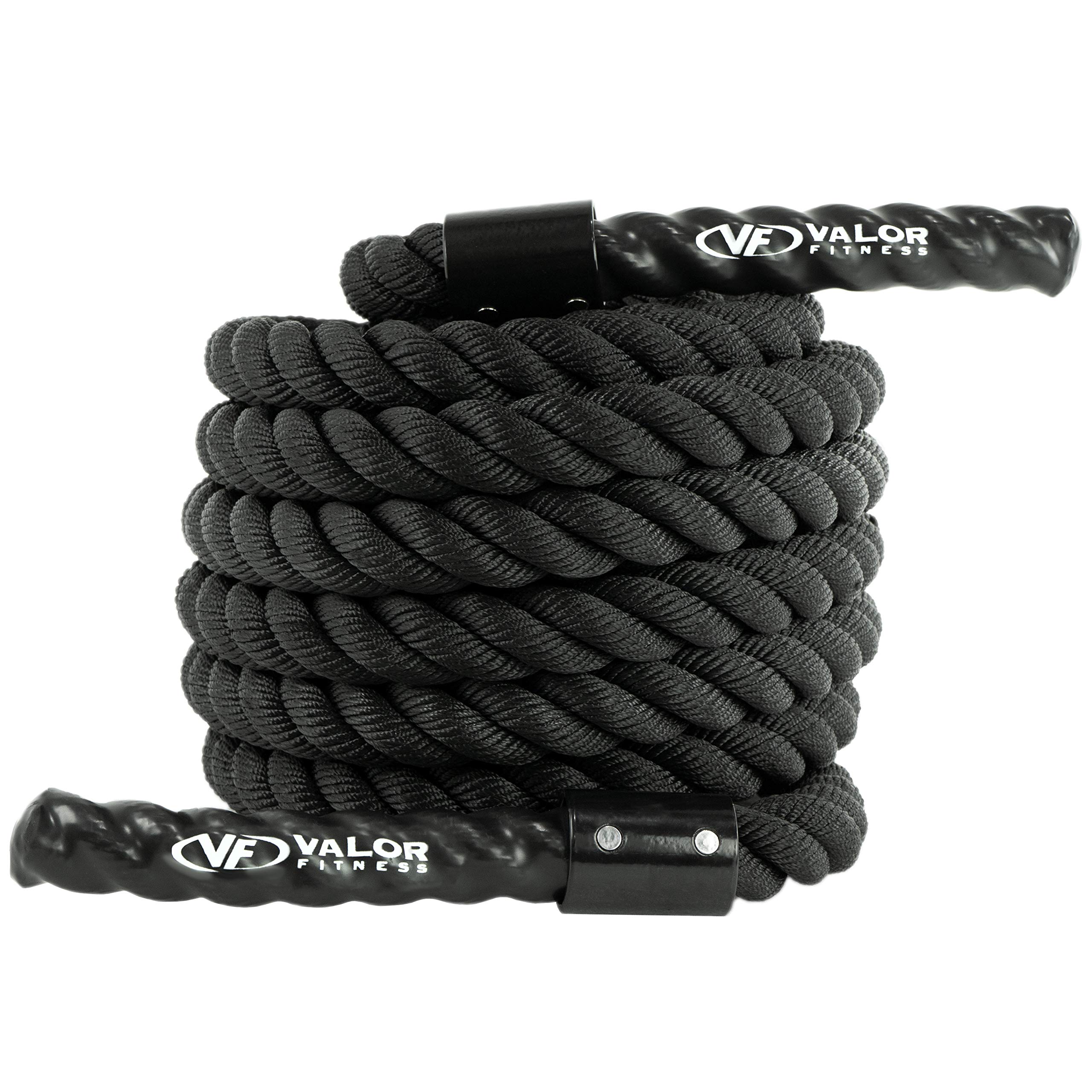 Valor Fitness Battle Ropes - 40-Foot Braided Battle Rope Nylon Exercise Rope and Protective Sleeve Option Workout Ropes for Exercises