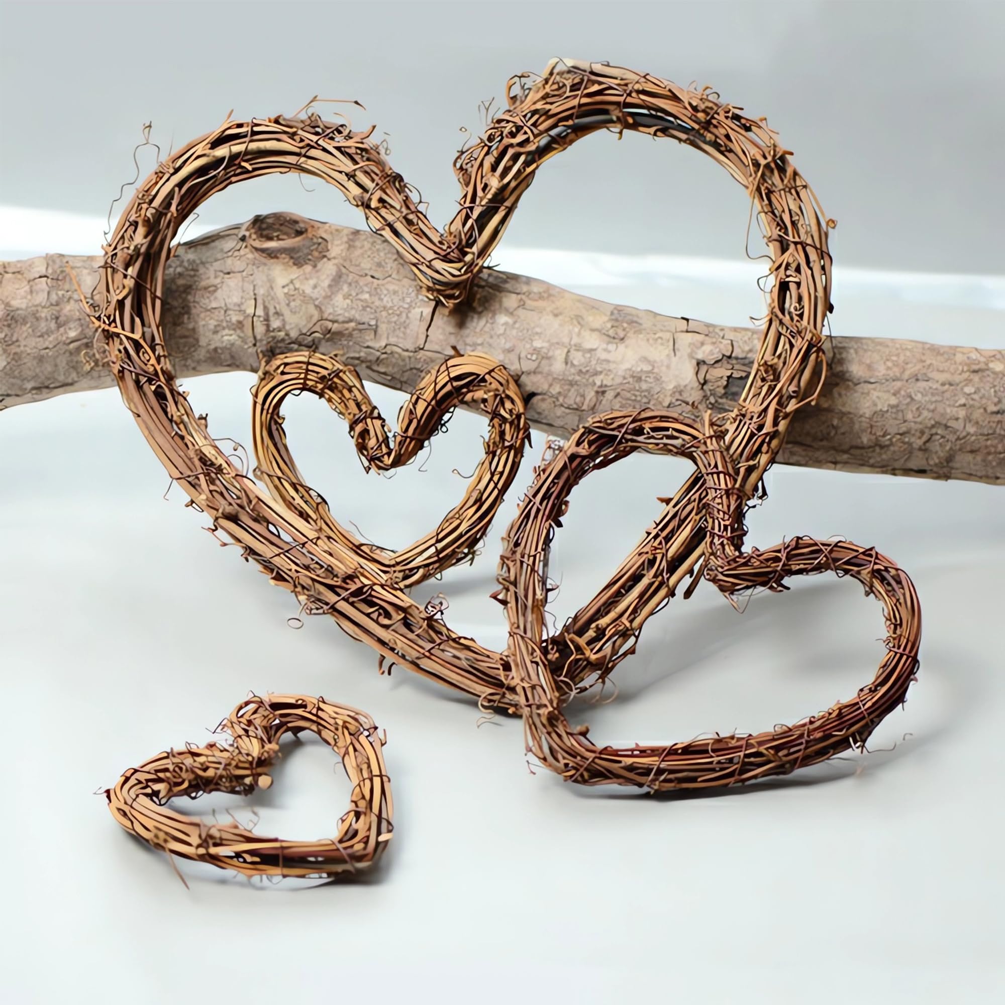 RZOZSZEZ 4 Pack Heart Shaped Garland, Natural Grapevine Wreaths, Classic Wreath for Christmas Halloween, and DIY Easter - Image 4