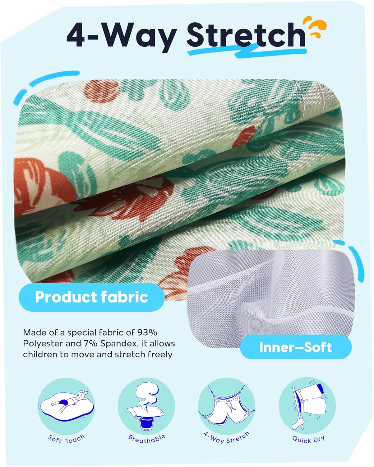 maamgic Boys Swim Trunks Stretch Quick Dry Swim Shorts Kids Bathing Suits Toddler Boy Swimsuit Swimwear - Image 3