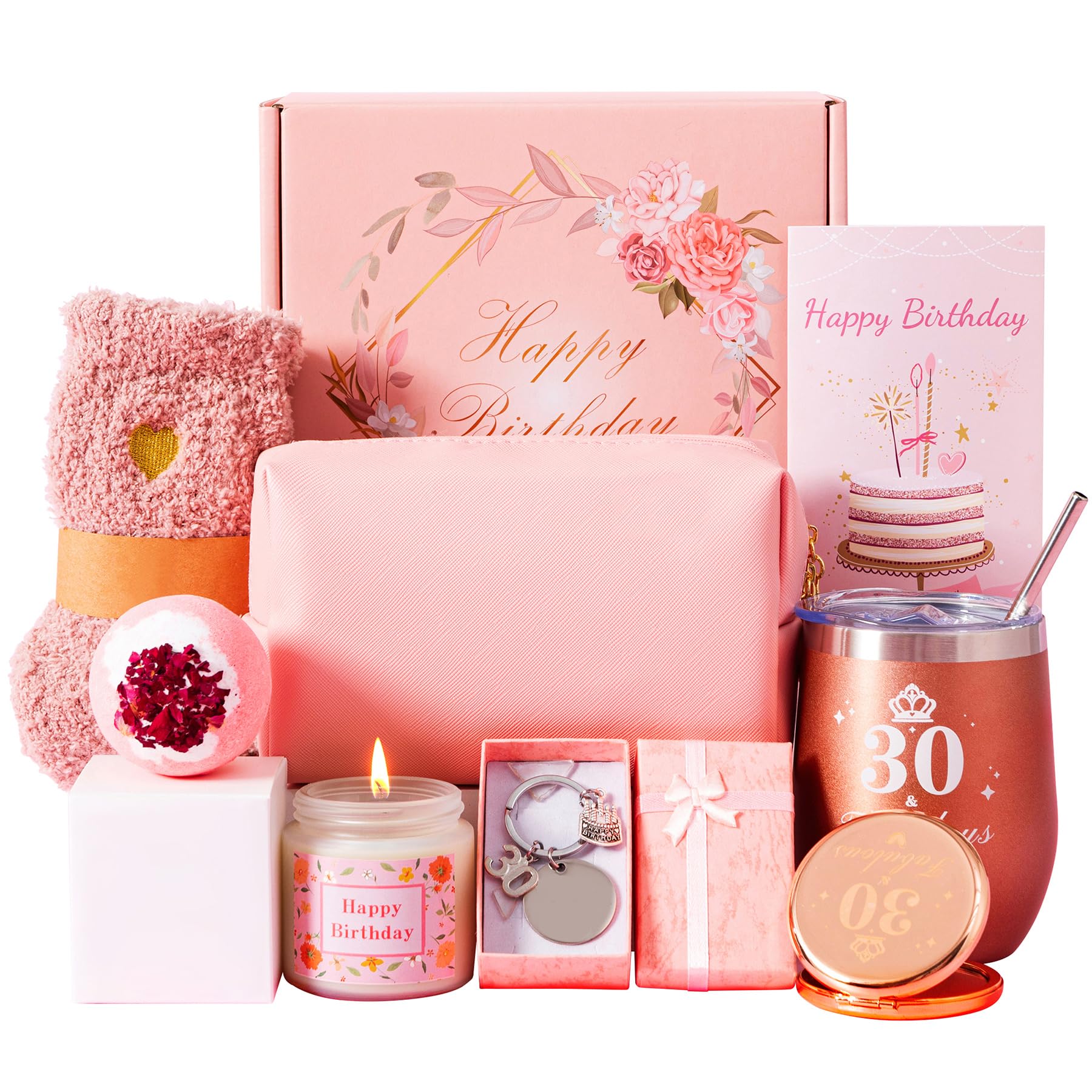 30th Birthday Gifts for Women: Unique Happy Birthday Hampers Pamper Gift Set Box for Her,Self Care Package Relaxation Spa Bath basket for Female,Christmas Gifts Ideas, 30th Birthday Gifts