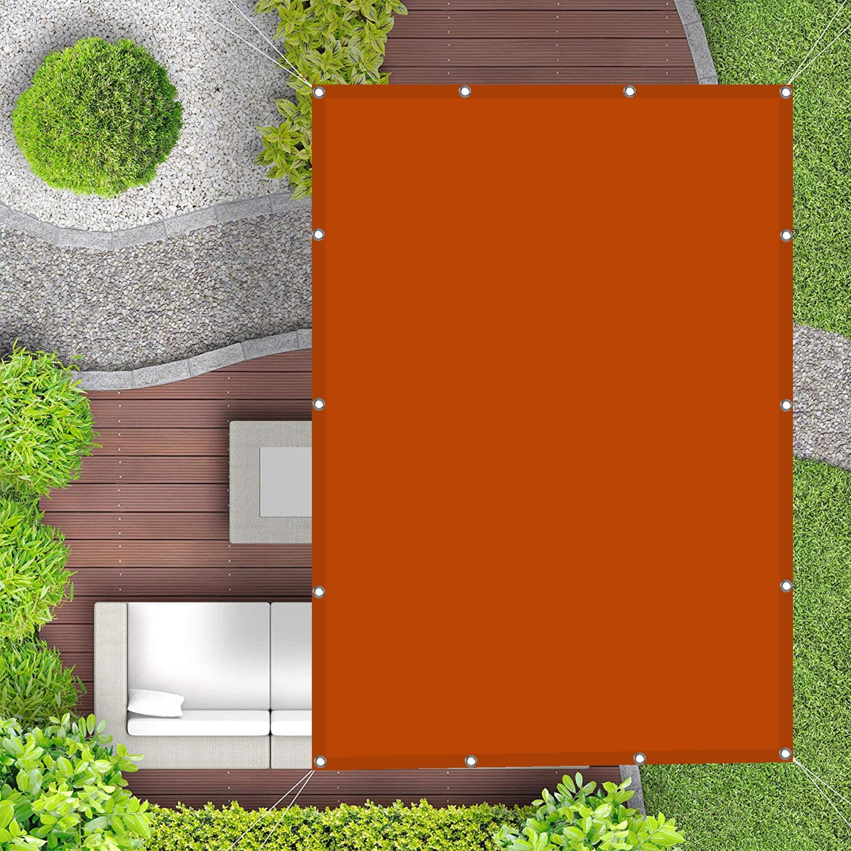 Voile d'ombrage rectangulaire pour bloquer 98% des UV et protéger le jardin du vent