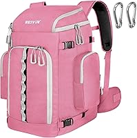 Vista 9 de Ski Boot Bag, 65L Durable Travel Backpack, 1680D Nylon Waterproof Snowboard Boot Bag, Skiing and Snowboarding Travel Luggage for Helmet, Goggles