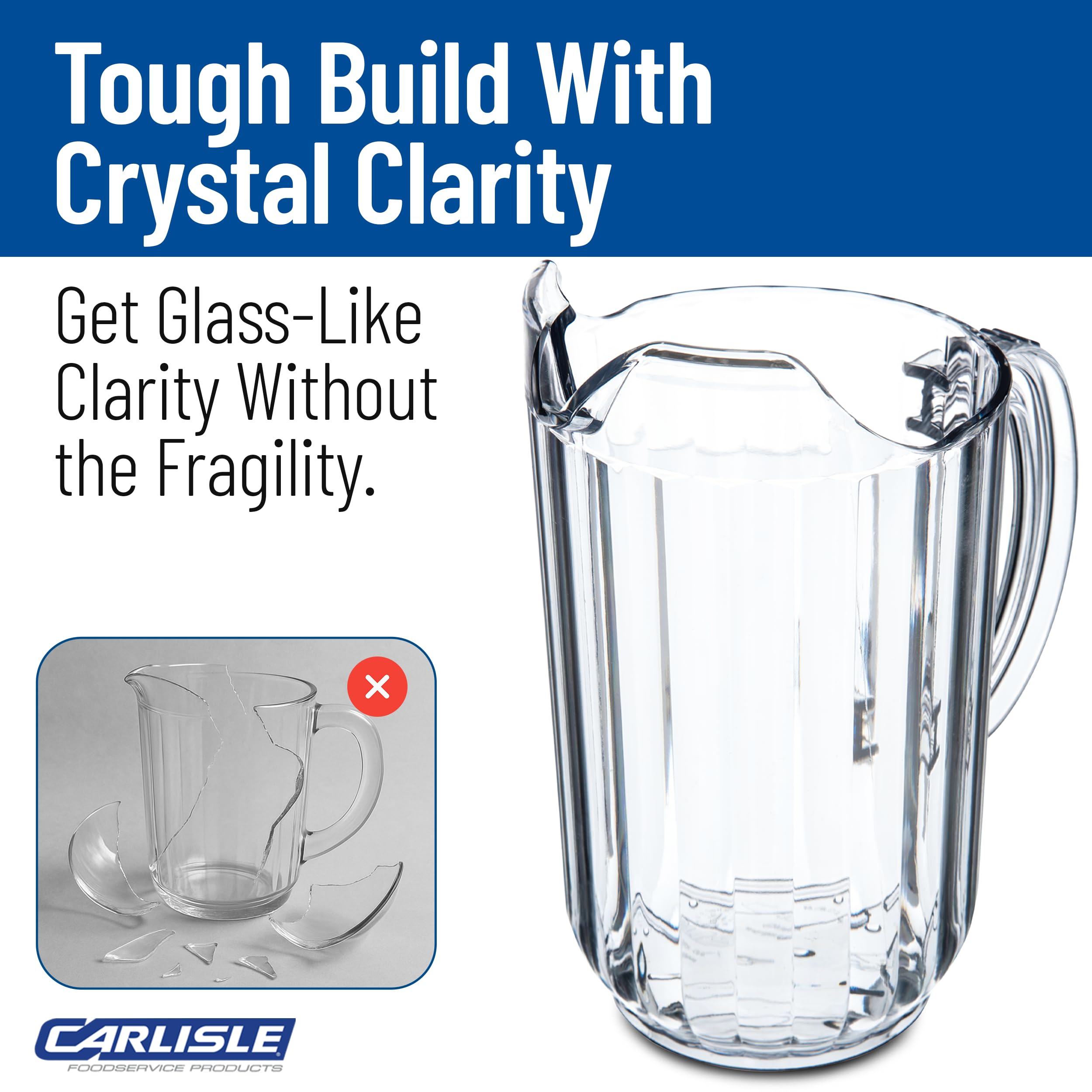 Carlisle 553807 Versa pour – Jarra de policarbonato, 1400 ml, Transparente