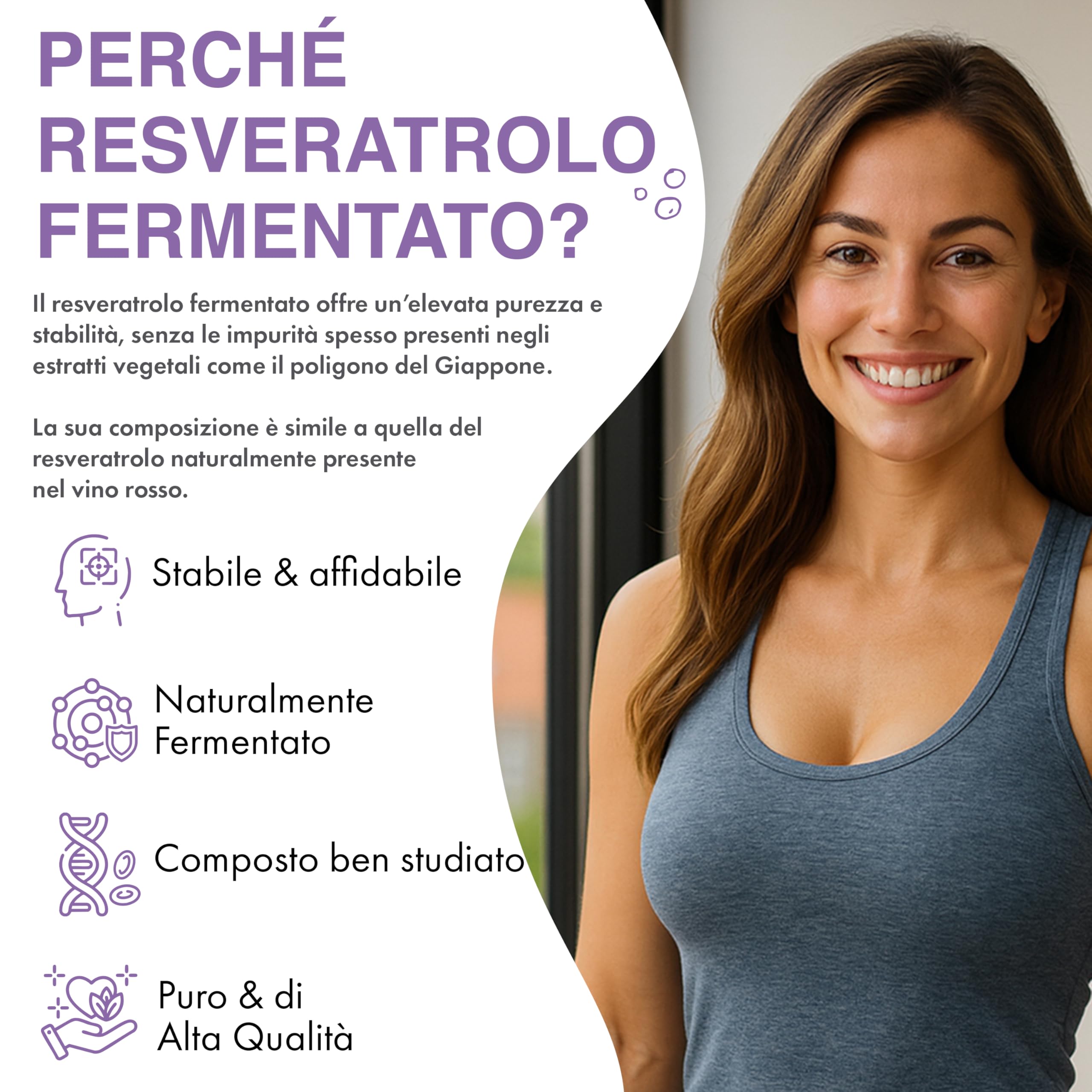 Trans-Resveratrolo 500 mg | 120 capsule vegane | Alta dose | Purezza 98% | Fermentato naturalmente | Con piperina | Testato in laboratorio | Qualità premium