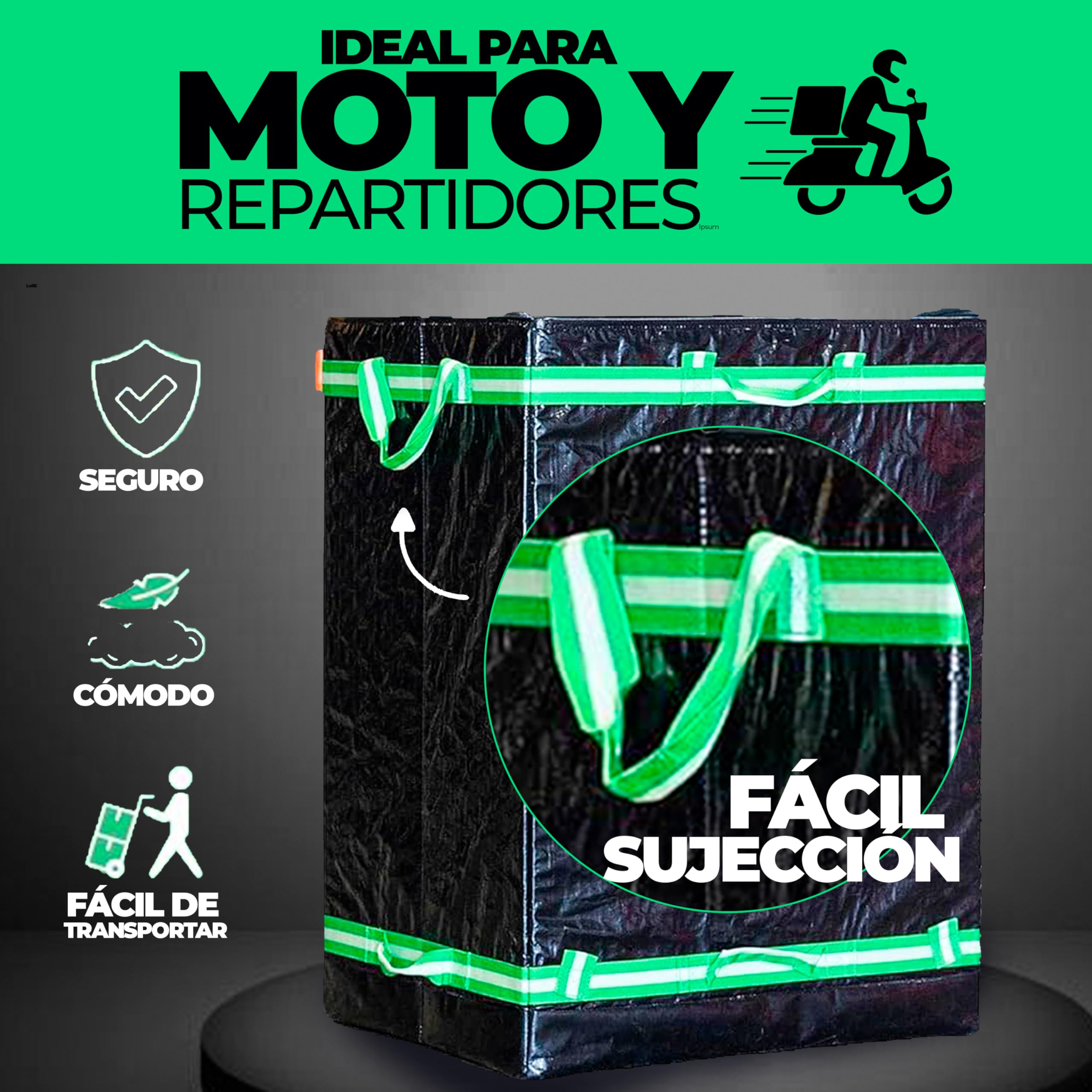 Genérico mochila repartidora - mochila de repartidor, 190L de capacidad, impermeable y resistente, diseño plegable, ideal para delivery profesional