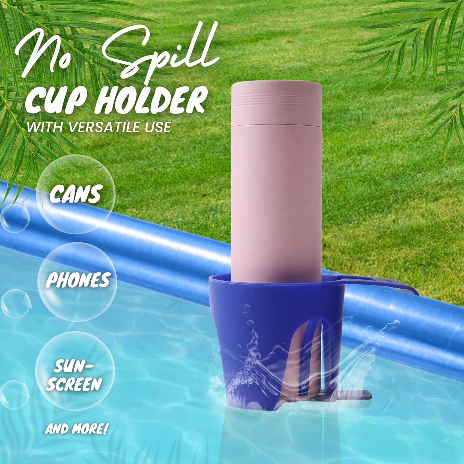 18" Universal Pool Ladder Steps Replacement and Poolside Cup Holders