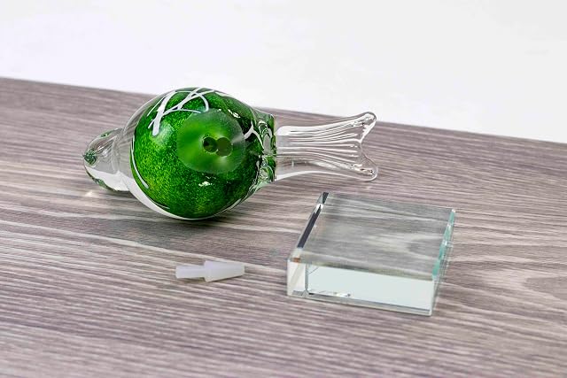 Foto 4 de 7 de Mini urna - Urna - Pájaro - Verde con Decoración - Urna para mascotas - Urna de gato - Urna para perros - Urna