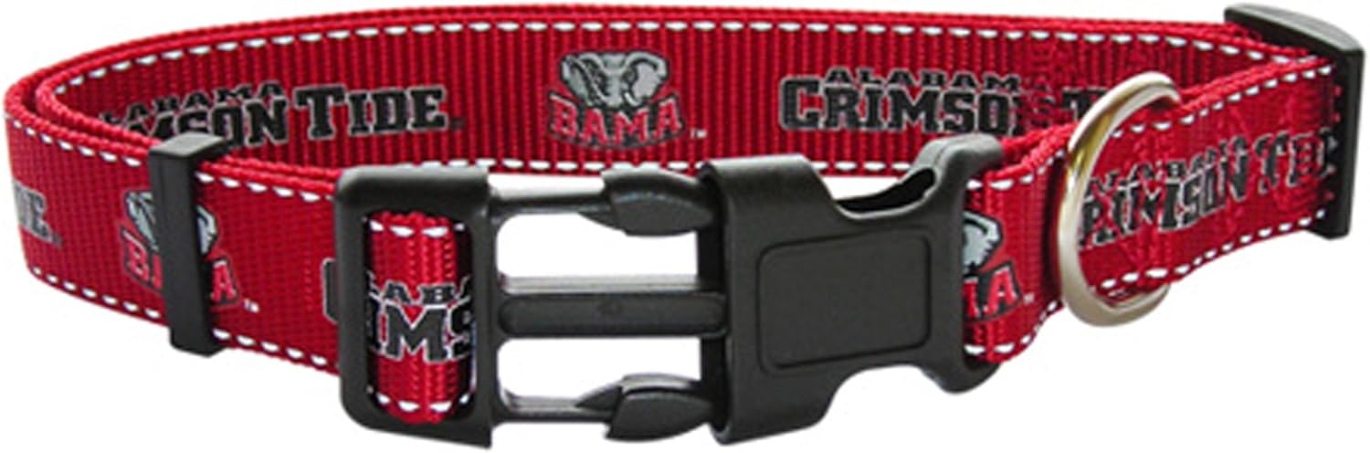 Pet Goods Small Collegiate 5/8-Inch by 10-Inch - 14-Inch Dog Collar, University of Alabama