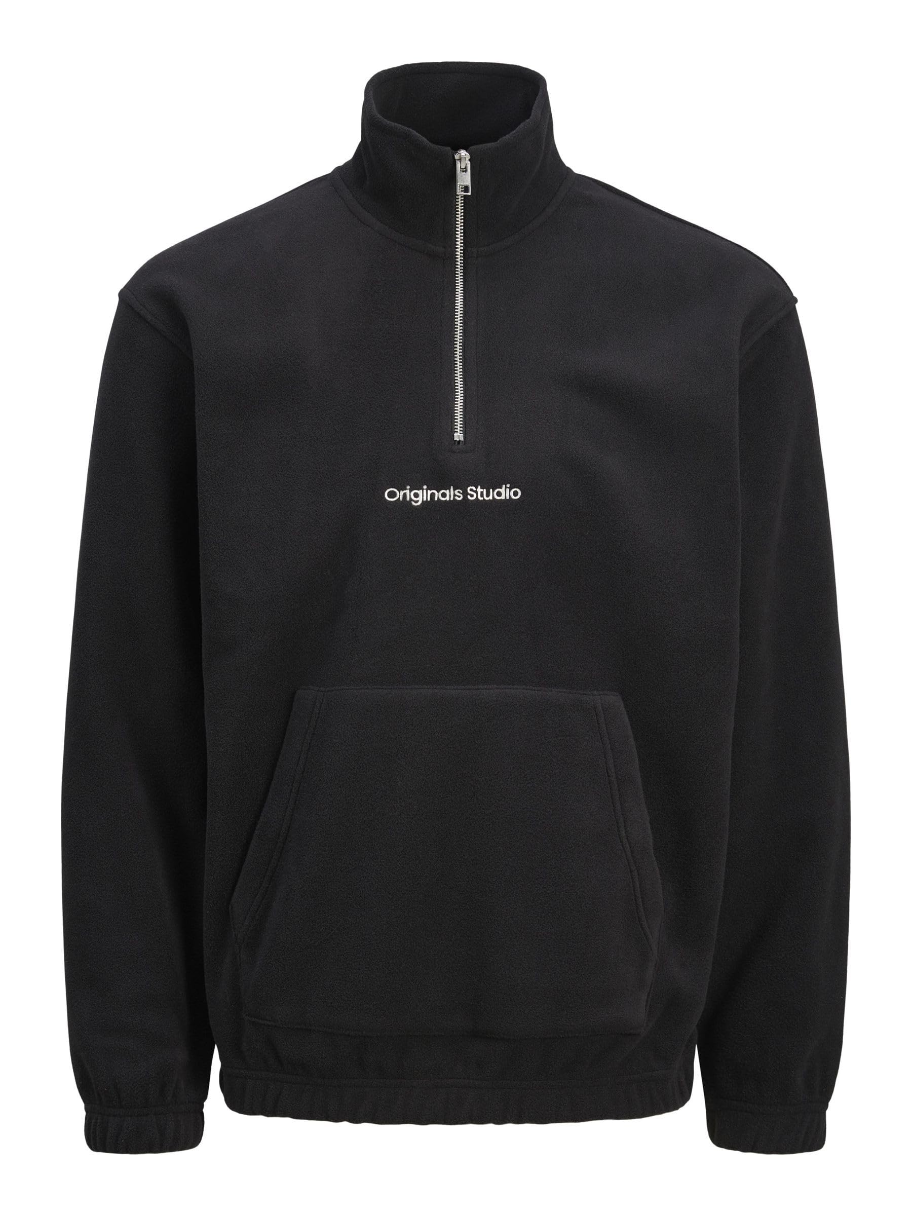 JACK & JONES Jorvesterbro Fleece Quarter Zip Noos, black, S