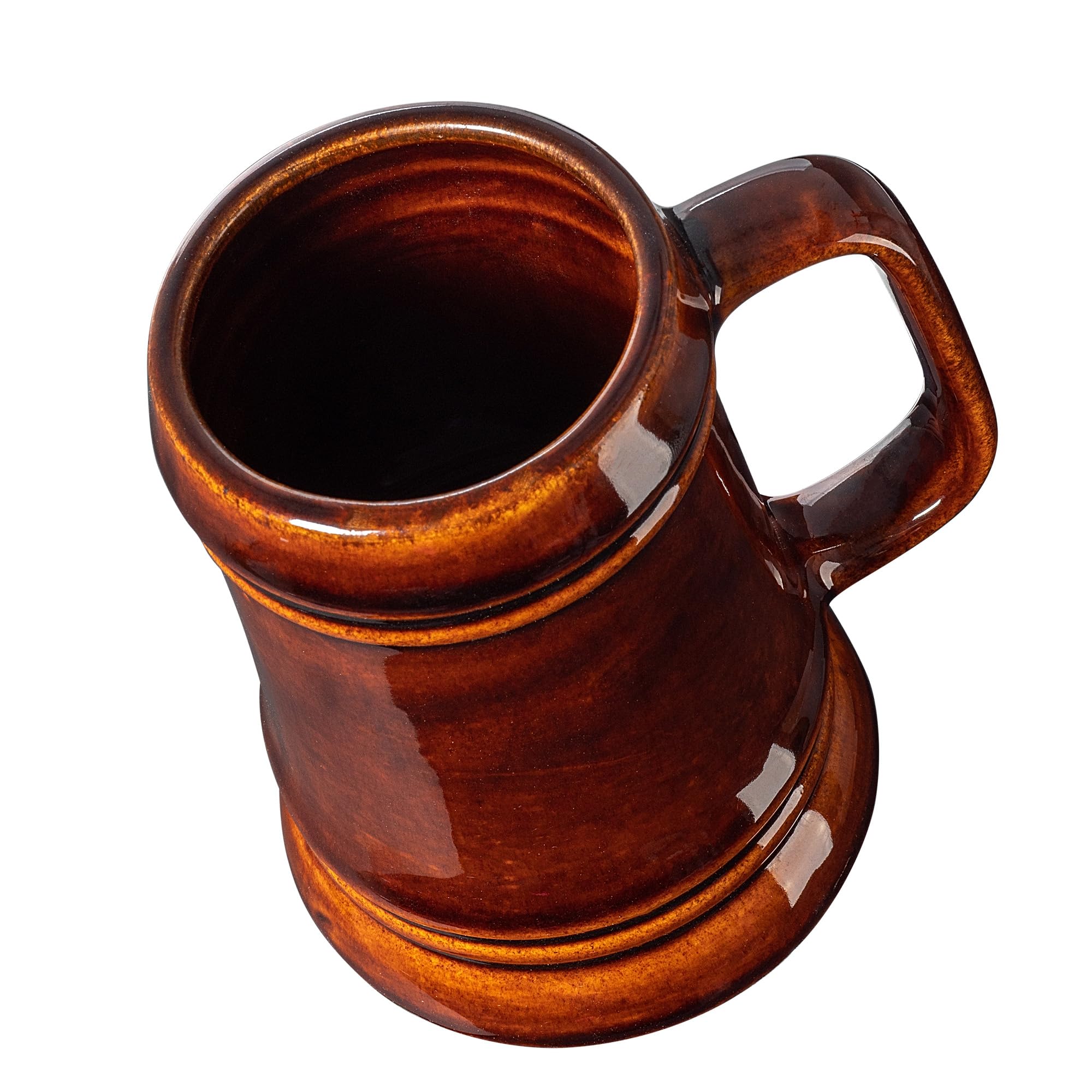 KADAX Keramikbierkrug, Bierkrug aus Keramik, Spülmaschinenfester Bierseidel mit Handlichem Griff, Steinkrug für Wein, Bier, Glühwein und Flüssig Honig (4, 500ml)