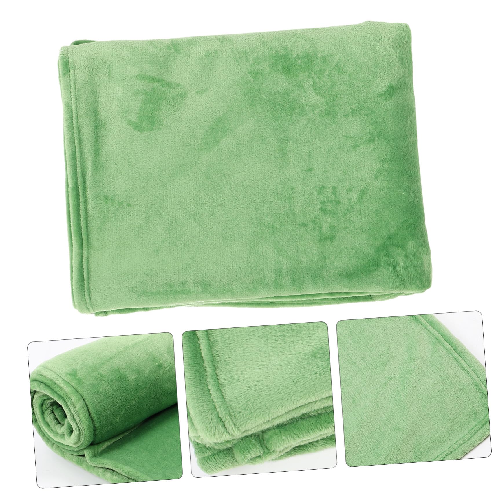 Einfarbige Polar Fleece Decke Grün aus Polyester zum Wärmen