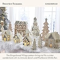 Vista 3 de MACKENZIE-CHILDS Juego de 3 portavelas Gingerbread Village