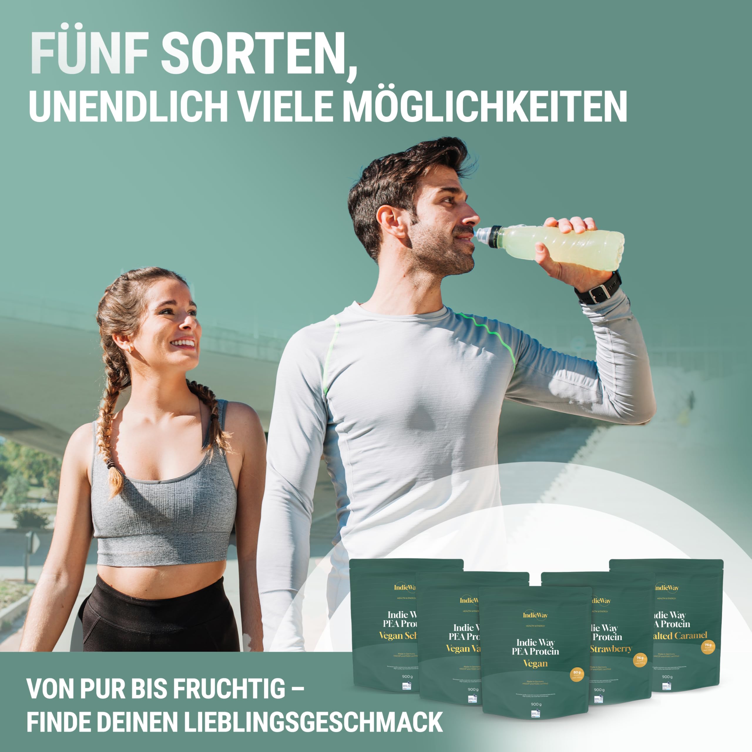 Erbsenprotein Vanilla 900 g - Veganes Protein-Pulver mit Vanille-Geschmack - 76 g Eiweiß auf 100 g - Eiweißpulver für Proteinshakes
