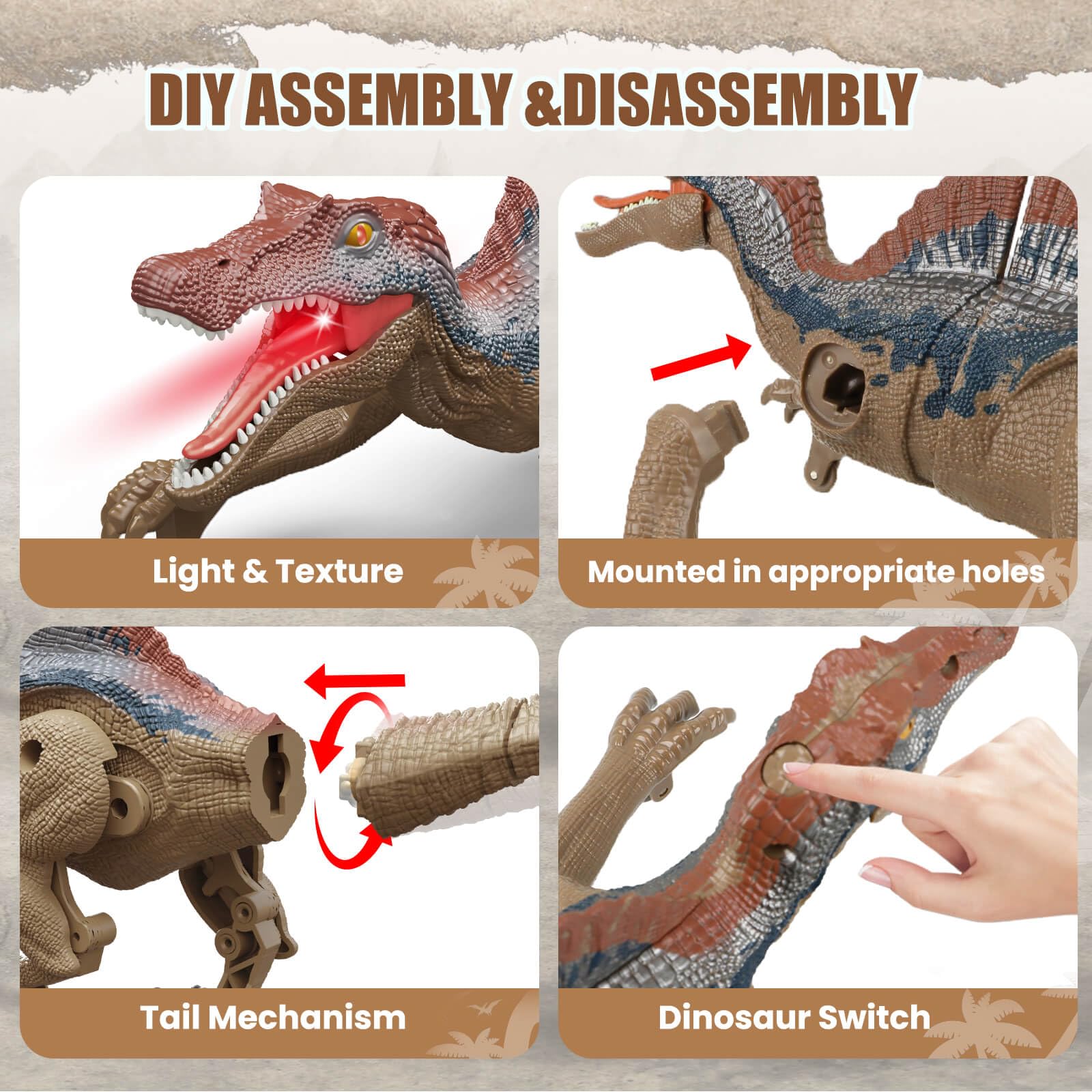 Aooess Juguetes Juguetes y accesorios teledirigidos Animales Dinosaurio teledirigido