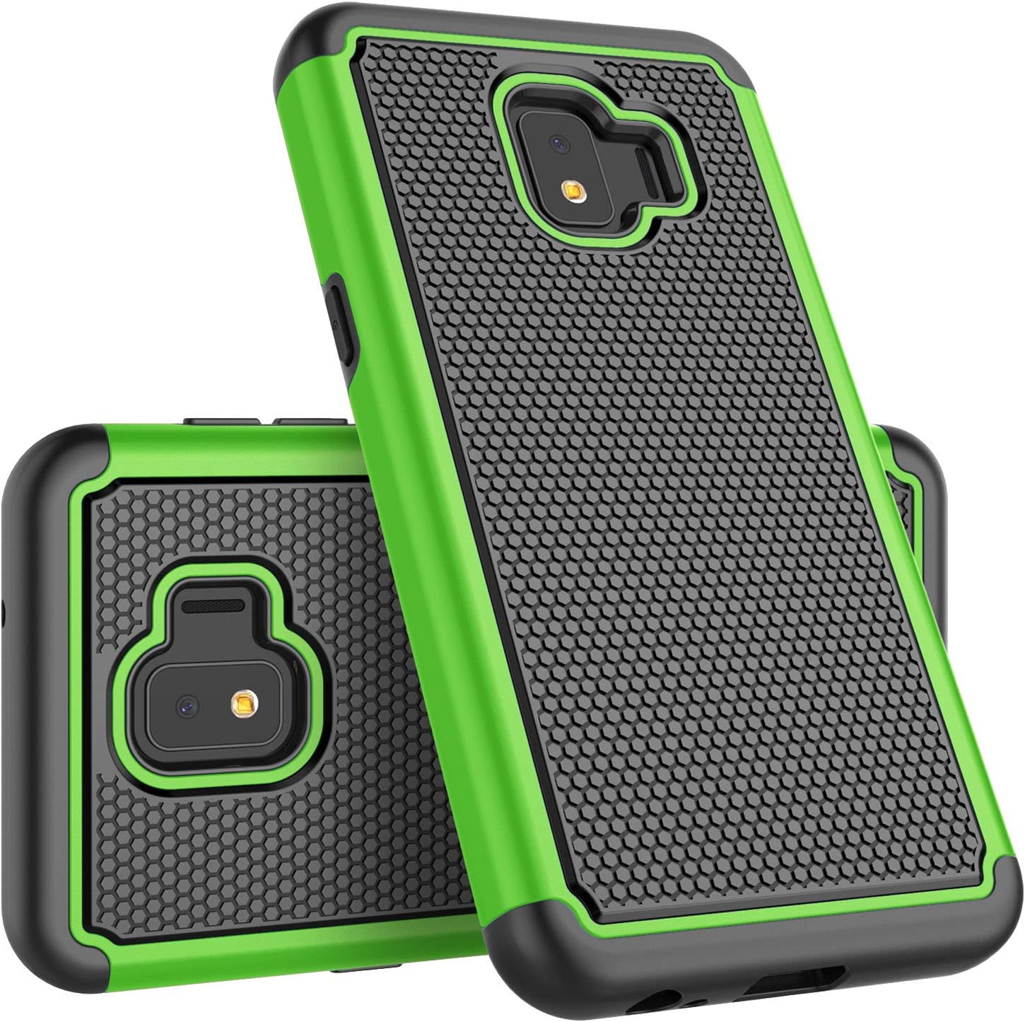 Tekcoo Galaxy J2 2018 2019 / J2 Core Case, Galaxy J2 Shine / J2 Dash / J2 Pure Cute Case, [Tmajor] Shock Absorbing Rubber Silicone Plastic Bumper Grip Sturdy Hard Phone Cover for Samsung J260 [Green]