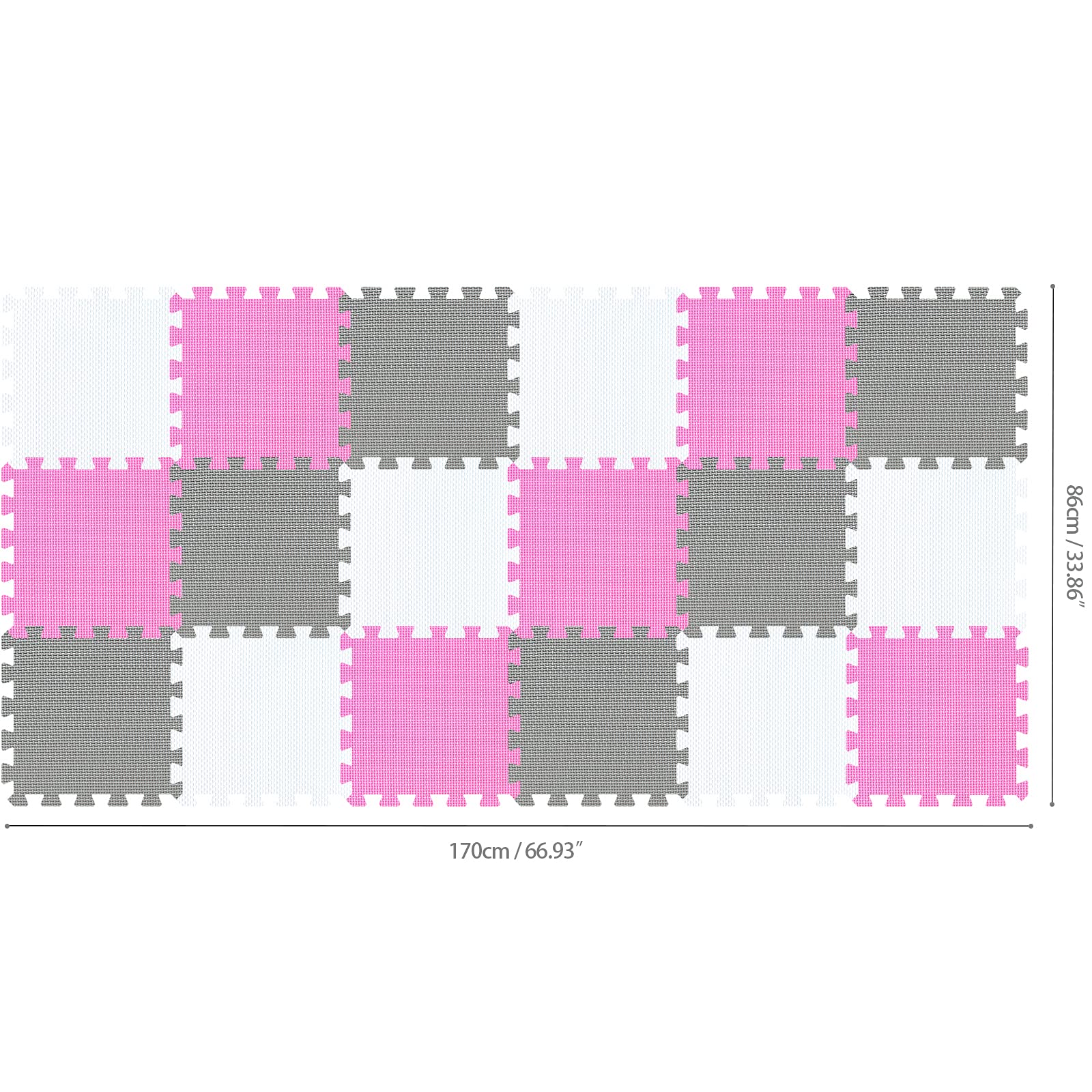 qqpp EVA Rubber 18 Tiles Interlocking Puzzle Foam Floor Mats - Baby ...