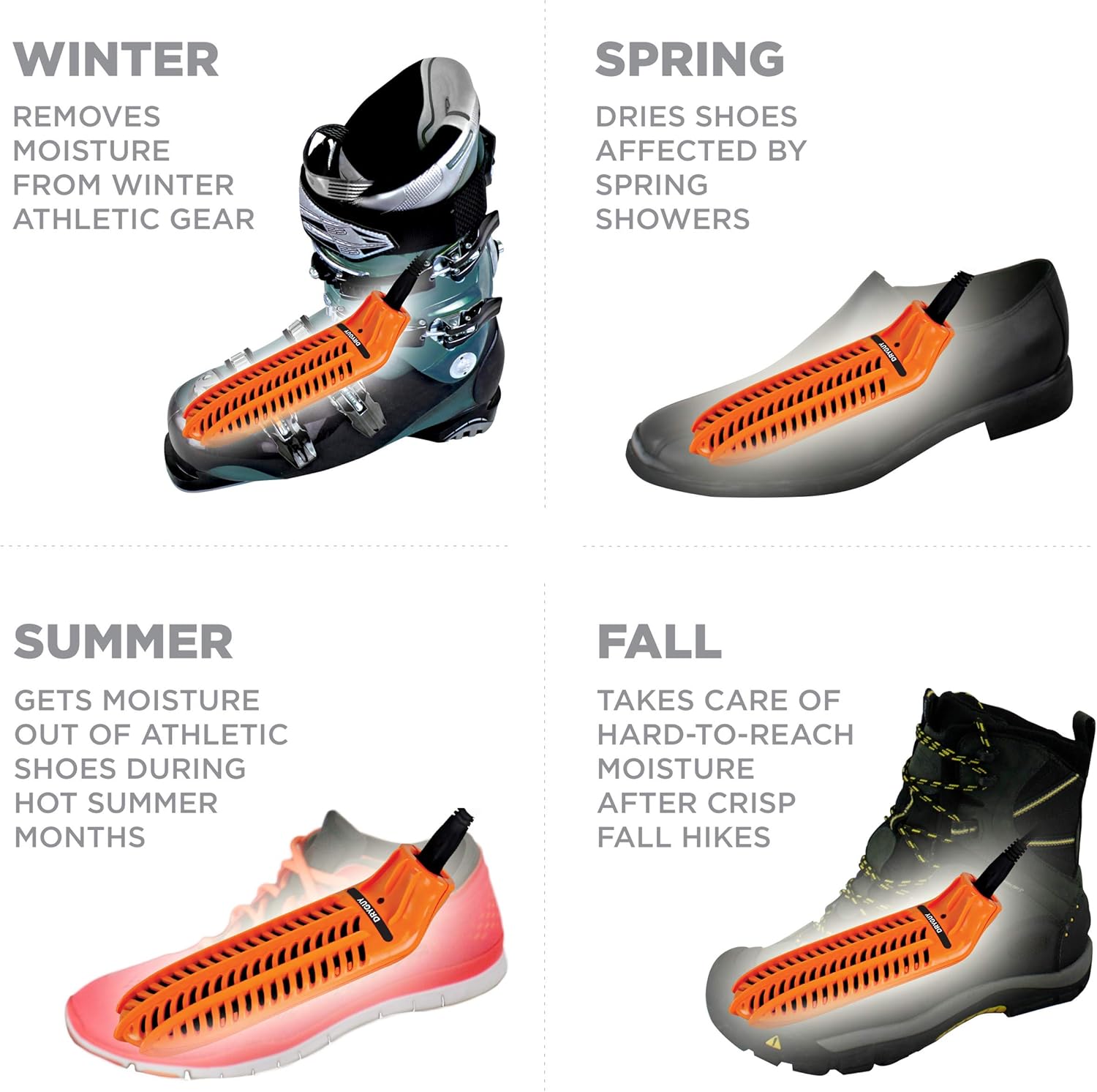 DryGuy Travel Dry DX Boot Dryer and Shoe Dryer, Orange