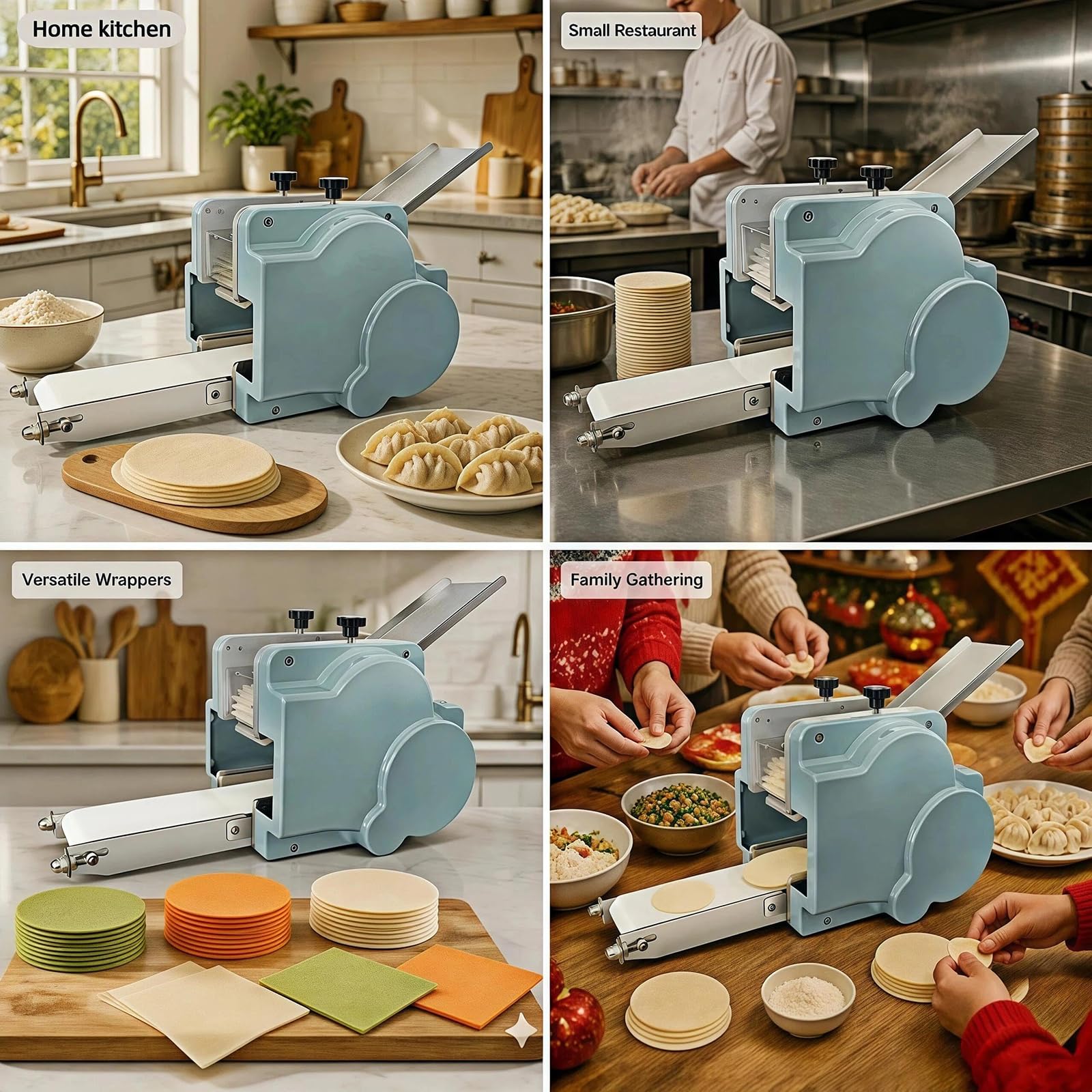 Macchina Elettrica per Sfoglie di Ravioli, Involtini Wonton, 60 PZ/Min