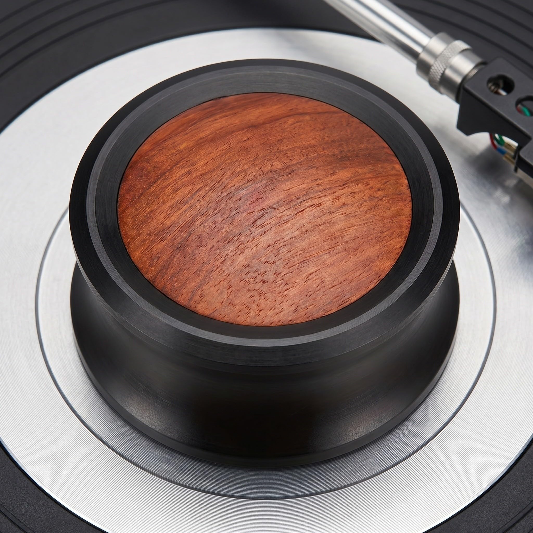 SHINEOFI Stabilizzatore in Alluminio e Legno Colore Caffè, Riduce, Compatibile Dischi Vinile per Feste Musicali